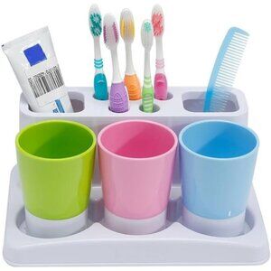 Eslite Toothbrush Toothpaste Holder Stand for Bathroom Storage Organizer